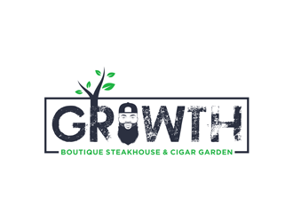 Growth Boutique Steakhouse & Cigar Garden logo design by alby
