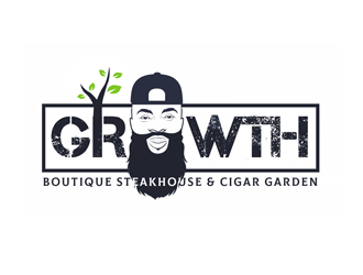 Growth Boutique Steakhouse & Cigar Garden logo design by kunejo