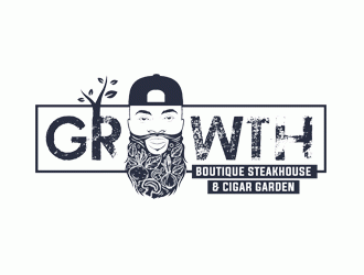 Growth Boutique Steakhouse & Cigar Garden logo design by Bananalicious