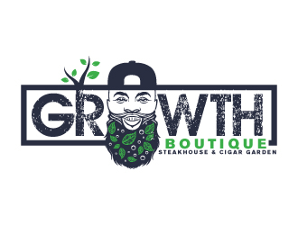 Growth Boutique Steakhouse & Cigar Garden logo design by LucidSketch