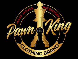 Pawn 2 King Clothing Brand logo design by DreamLogoDesign
