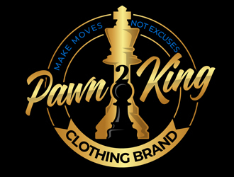 Pawn 2 King Clothing Brand logo design by DreamLogoDesign