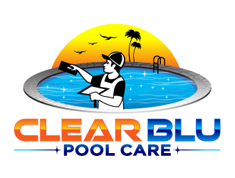 Clear BLU Pool Care logo design by Sandip