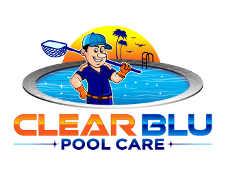 Clear BLU Pool Care logo design by Sandip