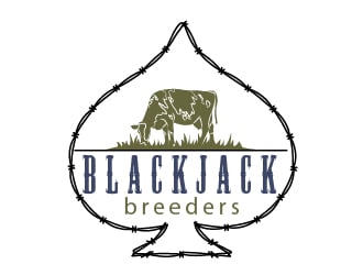 Blackjack Breeders logo design by chumberarto