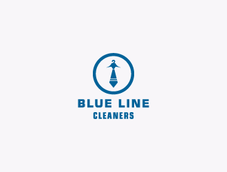 BLUE LINE CLEANERS logo design by LAVERNA