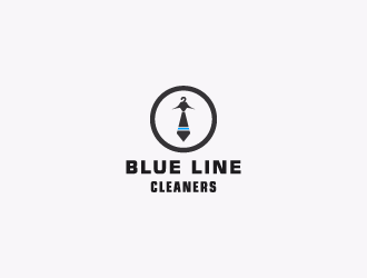 BLUE LINE CLEANERS logo design by LAVERNA