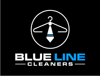 BLUE LINE CLEANERS logo design by puthreeone