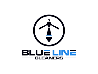 BLUE LINE CLEANERS logo design by goblin