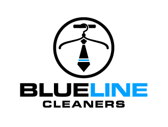 BLUE LINE CLEANERS logo design by axel182