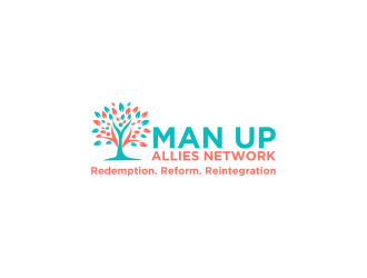 MAN UP ALLIES NETWORK ( Redemption. Reform. Reintegration) logo design by luckyprasetyo