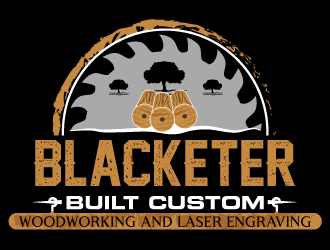 Blacketer Built Custom Woodworking and laser Engraving logo design by Suvendu
