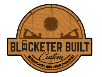 Blacketer Built Custom Woodworking and laser Engraving logo design by Suvendu