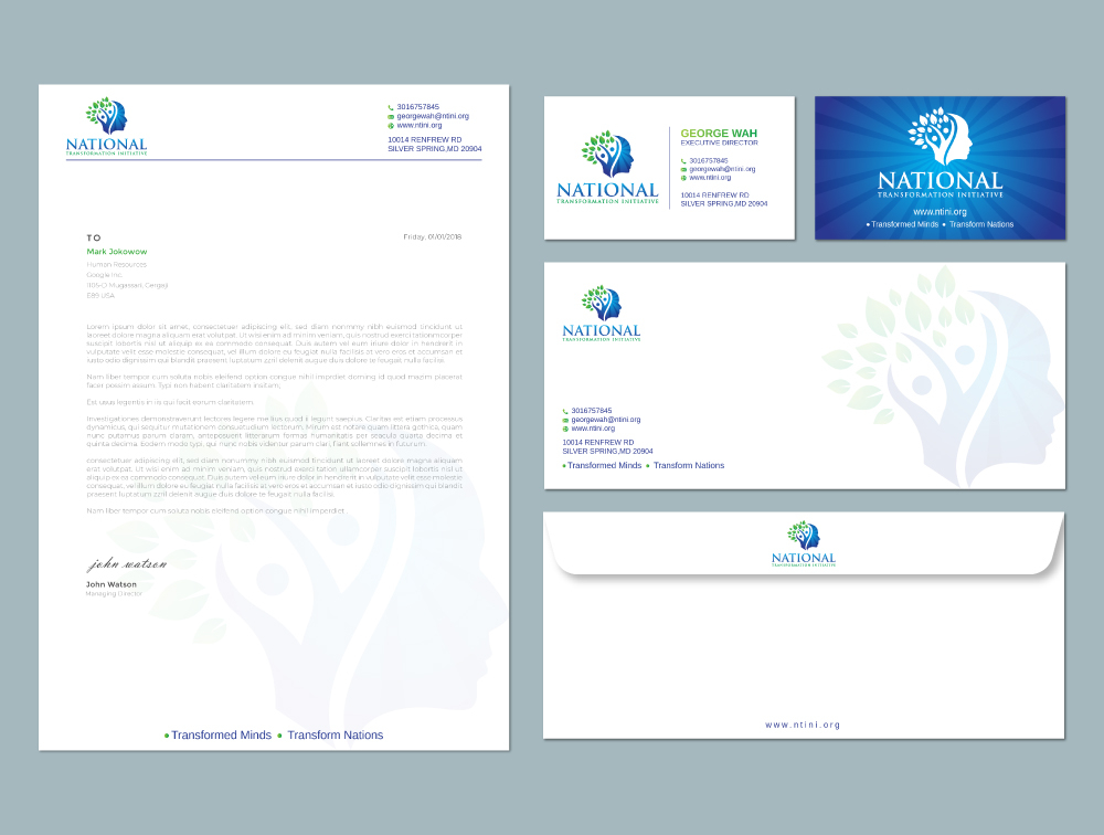 NATIONAL TRANSFORMATION INITIATIVE  logo design by Boomstudioz