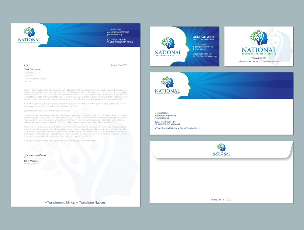 NATIONAL TRANSFORMATION INITIATIVE  logo design by Boomstudioz