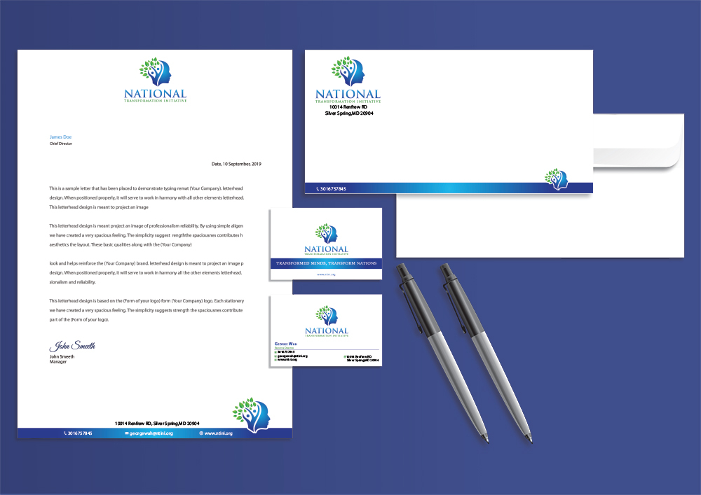 NATIONAL TRANSFORMATION INITIATIVE  logo design by Sofia Shakir