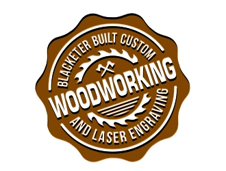Blacketer Built Custom Woodworking and laser Engraving logo design by AnandArts