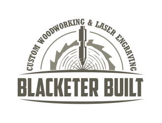 Blacketer Built Custom Woodworking and laser Engraving logo design by M J