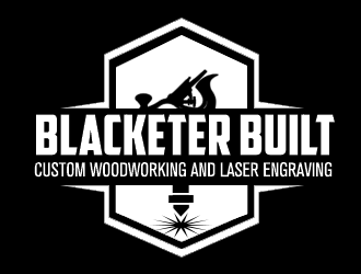 Blacketer Built Custom Woodworking and laser Engraving logo design by kunejo