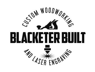 Blacketer Built Custom Woodworking and laser Engraving logo design by kunejo