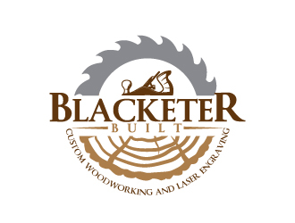 Blacketer Built Custom Woodworking and laser Engraving logo design by Erasedink