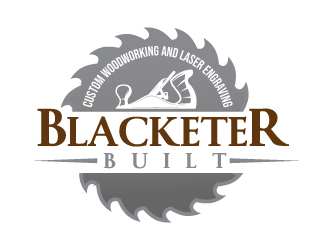 Blacketer Built Custom Woodworking and laser Engraving logo design by Erasedink