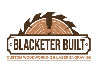 Blacketer Built Custom Woodworking and laser Engraving logo design by MUSANG