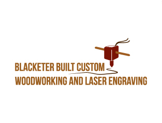 Blacketer Built Custom Woodworking and laser Engraving logo design by pilKB
