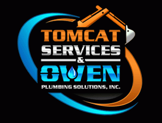 TomCat Services & Owen Plumbing Solutions, Inc. logo design by Bananalicious