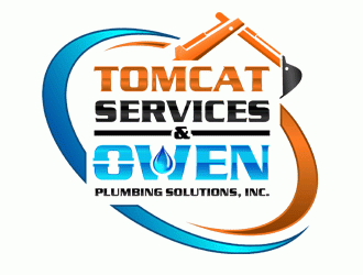 TomCat Services & Owen Plumbing Solutions, Inc. logo design by Bananalicious