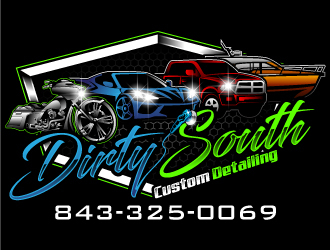 Dirty South Custom Detailing logo design by Suvendu