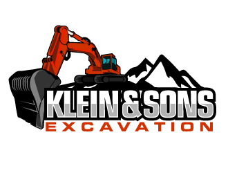 Klein & sons Excavation logo design by ElonStark