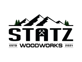 Statz Woodworks logo design by DreamCather