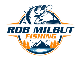 Rob Milbut Fishing logo design by ElonStark