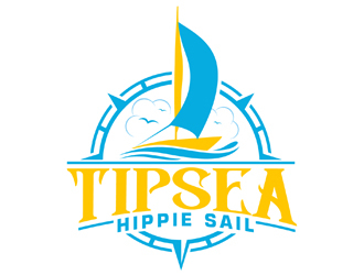 Tipsea Hippie Sail logo design by DreamLogoDesign