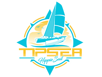 Tipsea Hippie Sail logo design by DreamLogoDesign