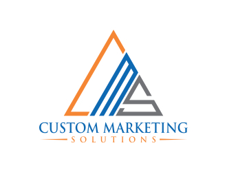 Custom Marketing Solutions logo design by rokenrol