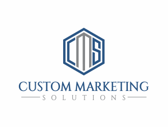 Custom Marketing Solutions logo design by up2date