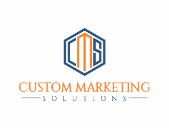Custom Marketing Solutions logo design by up2date
