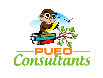 Pueo Consultants logo design by ElonStark