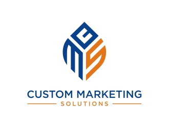 Custom Marketing Solutions logo design by barley