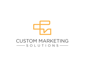 Custom Marketing Solutions logo design by maze