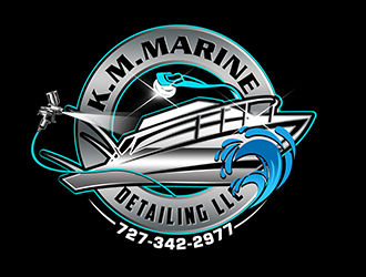 K.M. Marine Detailing LLC logo design by 3Dlogos