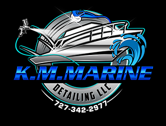 K.M. Marine Detailing LLC logo design by 3Dlogos