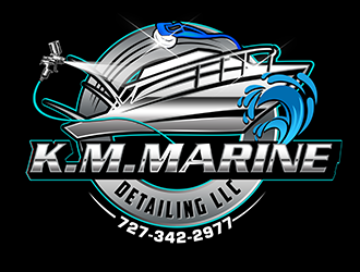 K.M. Marine Detailing LLC logo design by 3Dlogos
