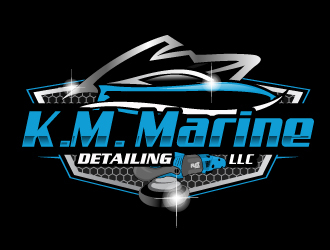 K.M. Marine Detailing LLC logo design by ElonStark