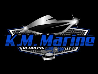 K.M. Marine Detailing LLC logo design by ElonStark
