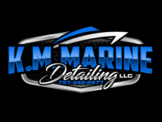 K.M. Marine Detailing LLC logo design by ElonStark