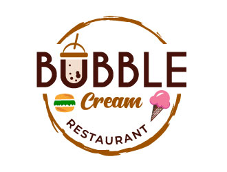 Bubble Cream Restaurant logo design by MonkDesign