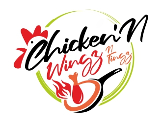 Chicken N Wingz N Tingz logo design by ruki